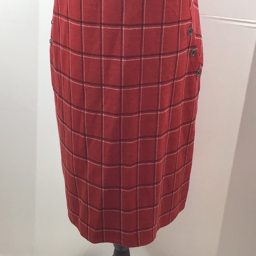 J. Jill ponte knit red windowpane shift dress S tall - Picture 4 of 10